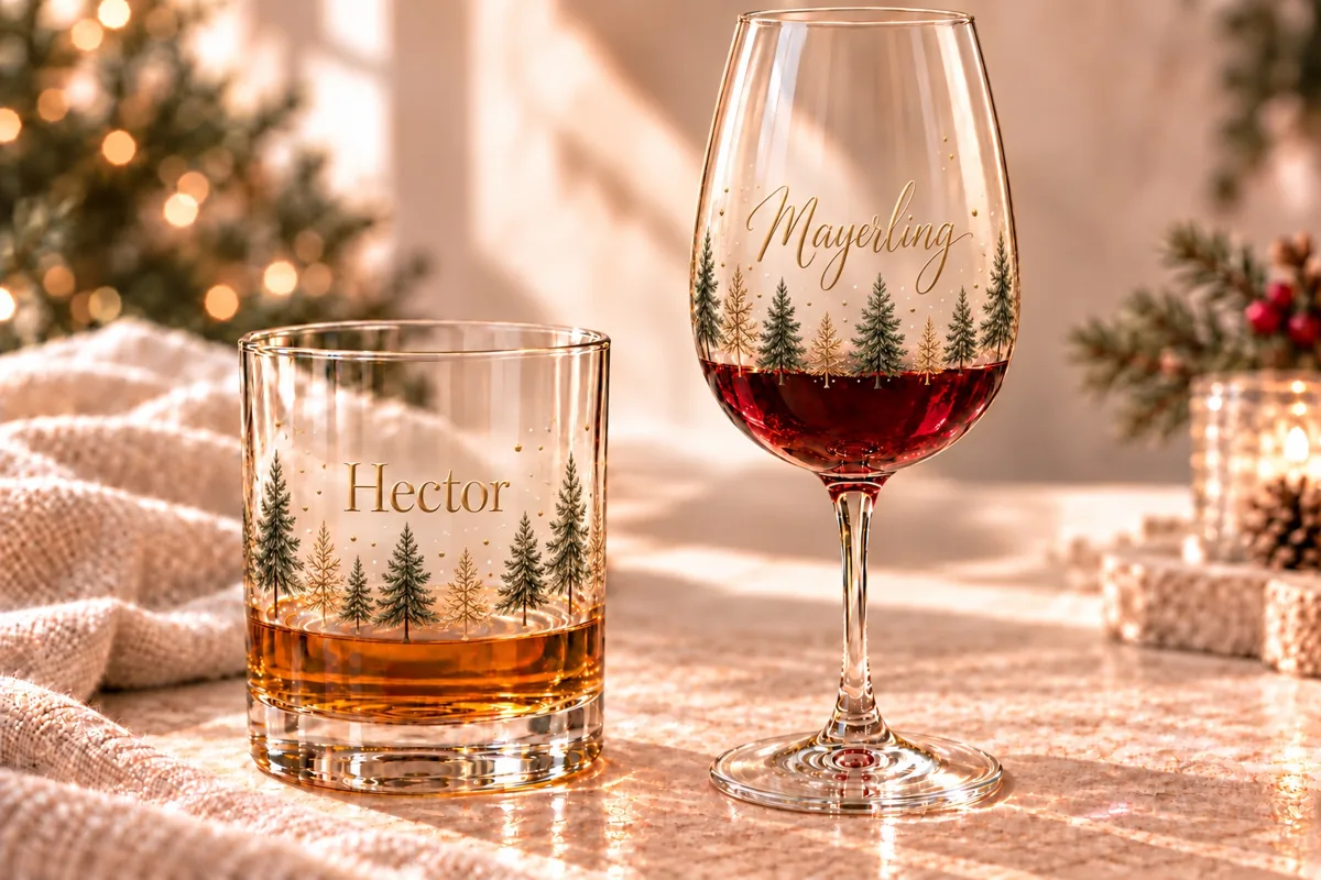 Personalized Christmas Whiskey or Wine Glass