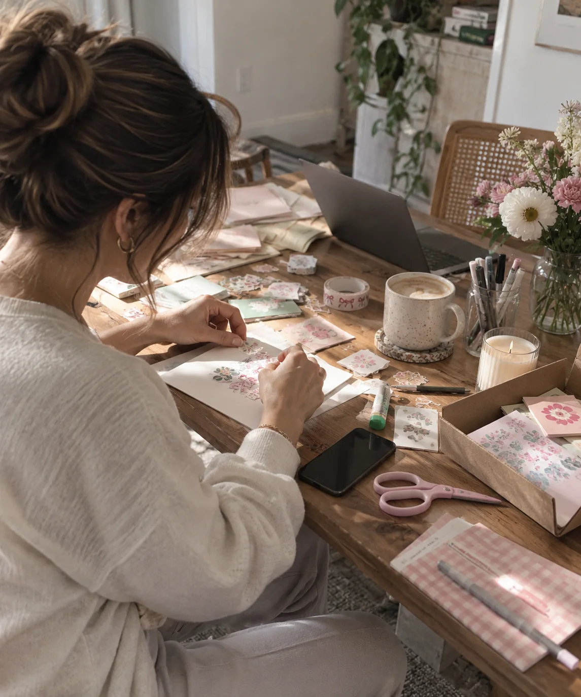 Warm creative lifestyle scene for the Your Story Creations journal